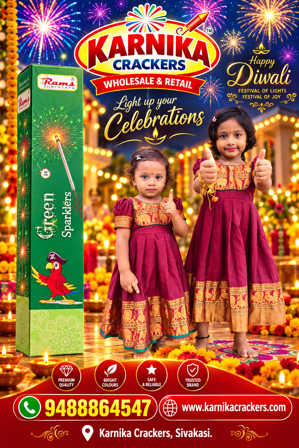 30cm Green Sparklers (5PCS)