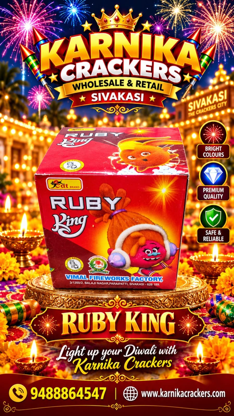 Ruby King/Spy magic(Red/silver fountain & Jumping Chakkar)